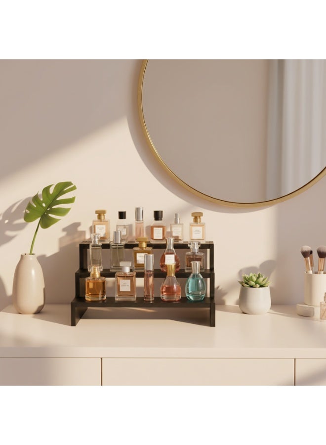 3-Tier Perfume Display Organiser, 34 cm Wide, Ladder Cologne Stand Holder, for Candles Cosmetics Cupcake Organizer Display Risers - Image 3
